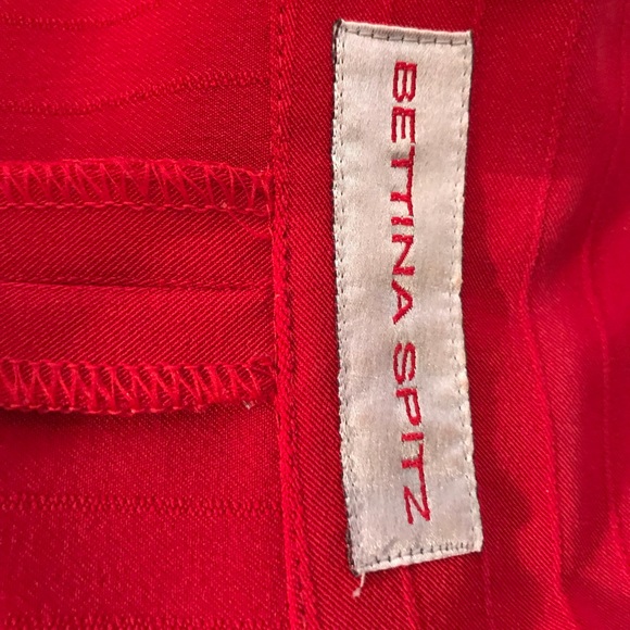 BETINA SPITZ Classic Zip up Red Dress WITH Pearls - Picture 5 of 5